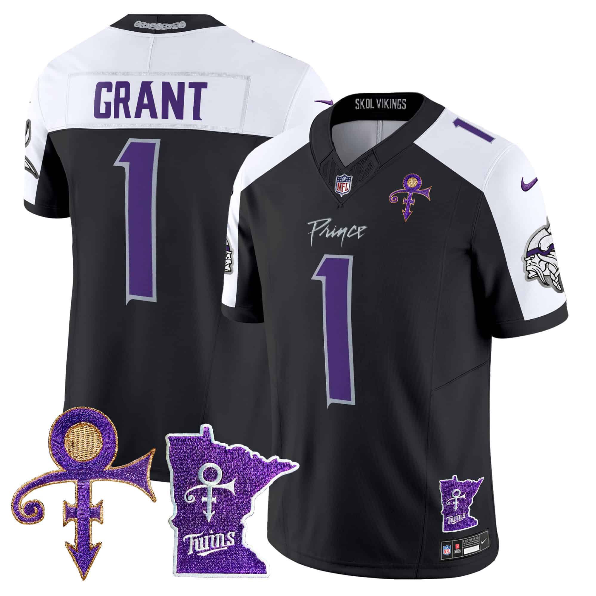 Men Minnesota Vikings #1 Grant Black 2024 Nike Prince Vapor Limited NFL Jersey->indianapolis colts->NFL Jersey